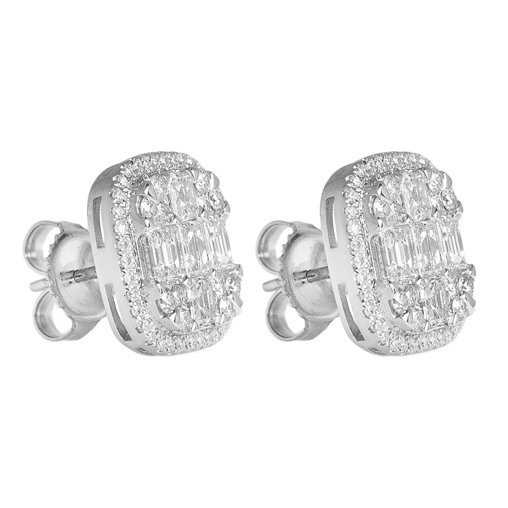 Emerald Diamond Studs