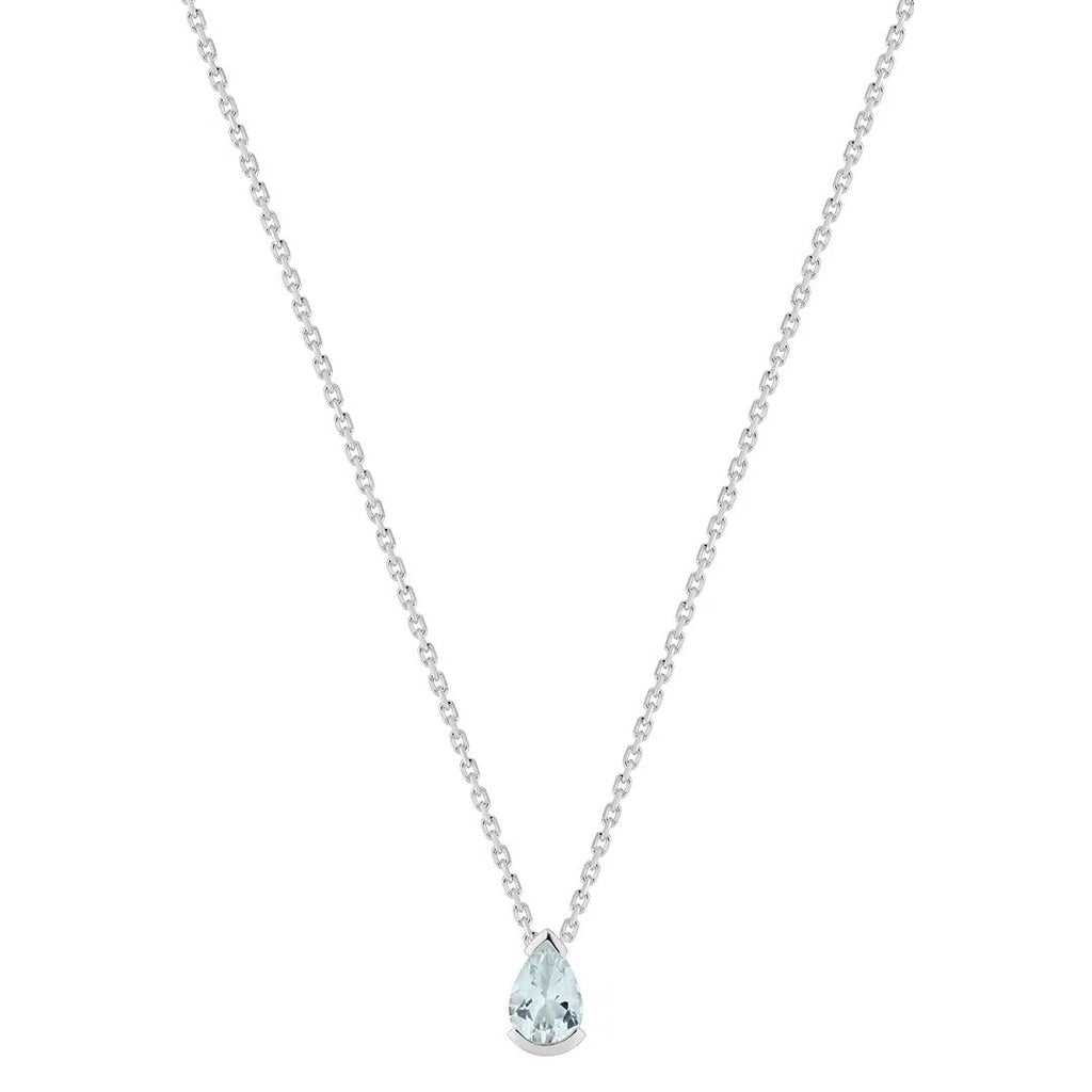 Aquamarine Pear Necklace