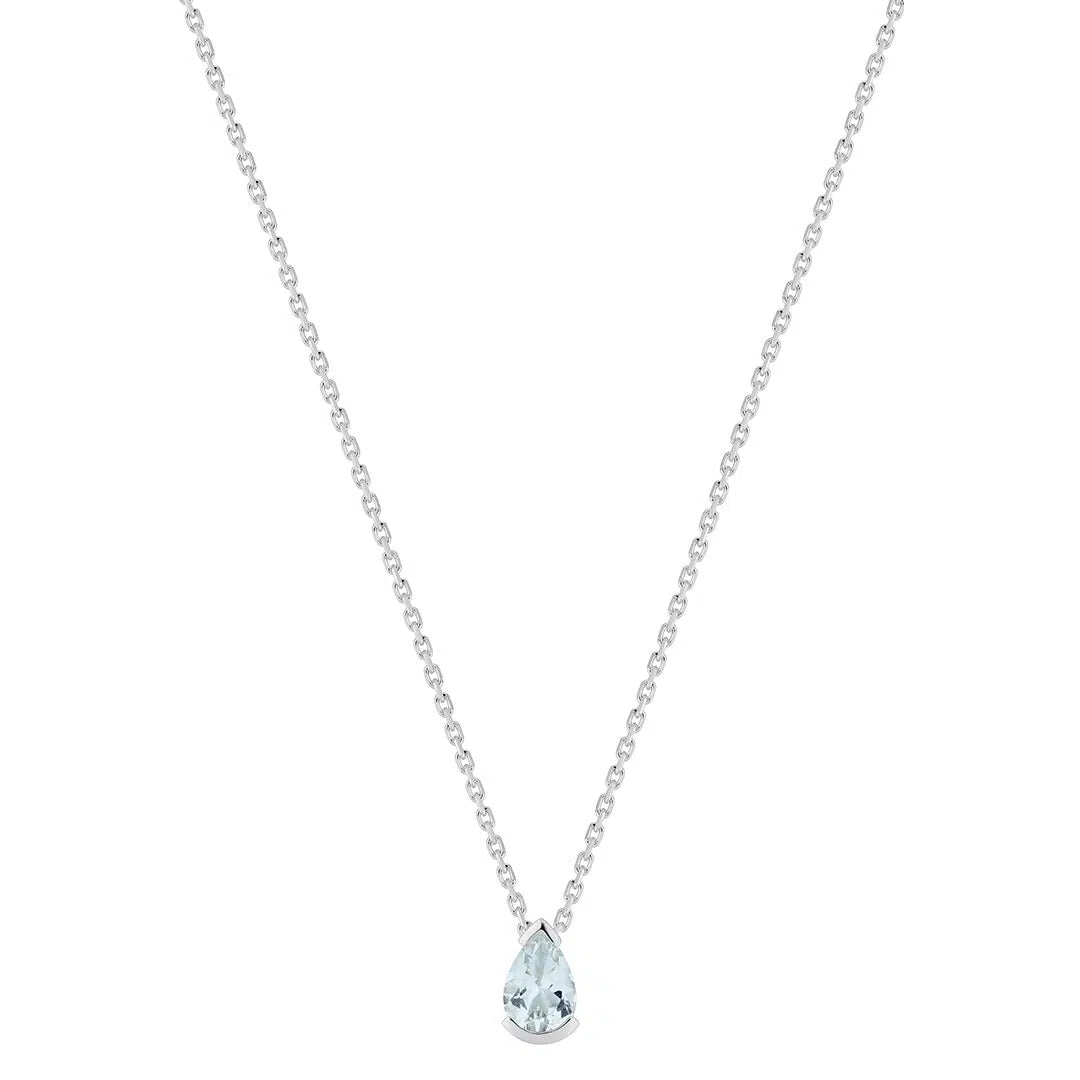 Aquamarine Pear Necklace