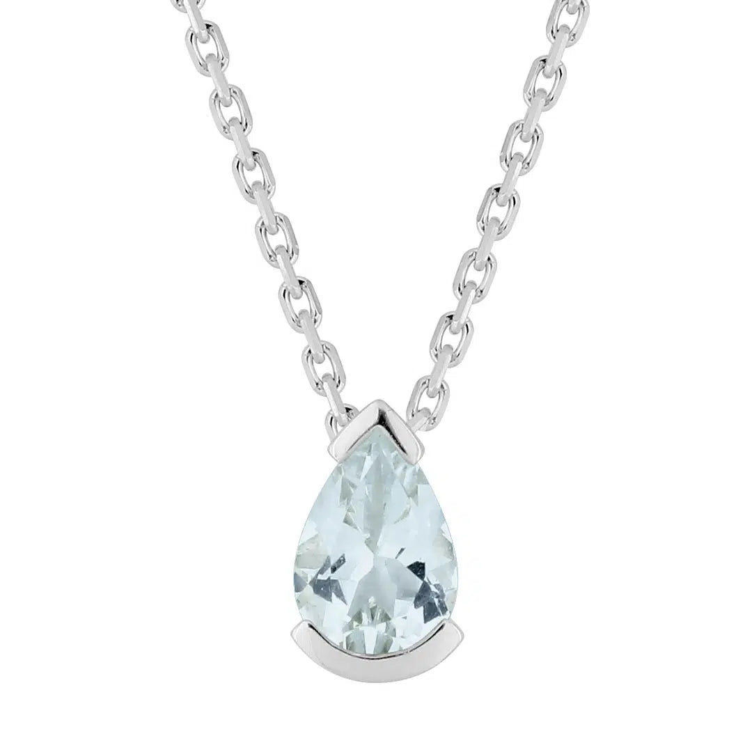 Aquamarine Pear Necklace
