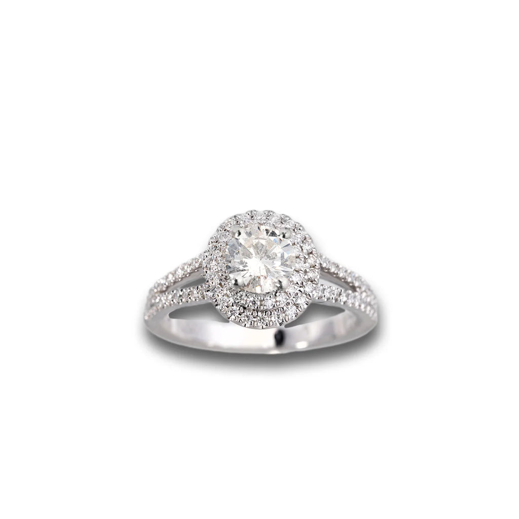 Engagement Ring With Diamond Center Stone