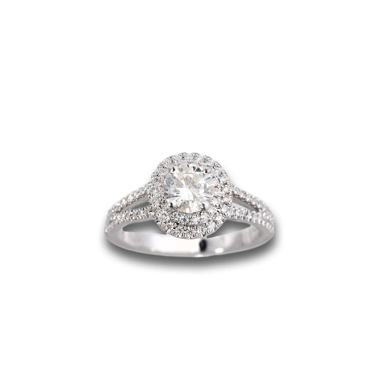 Engagement Ring With Diamond Center Stone