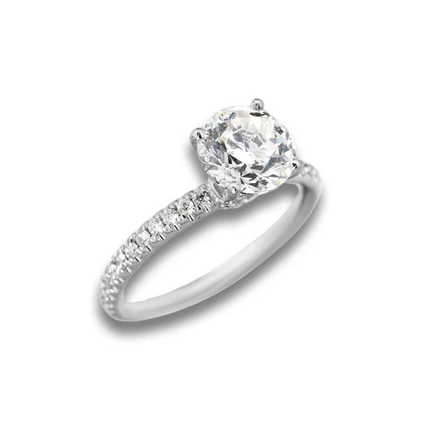 Engagement Ring With Diamond Center Stone